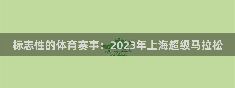 谈球吧体育官网：标志性的体育赛事：2023年上海超级马拉松